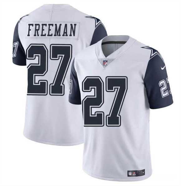 Youth Dallas Cowboys #27 Royce Freeman White Color Rush Limited Stitched Jersey Dzhi